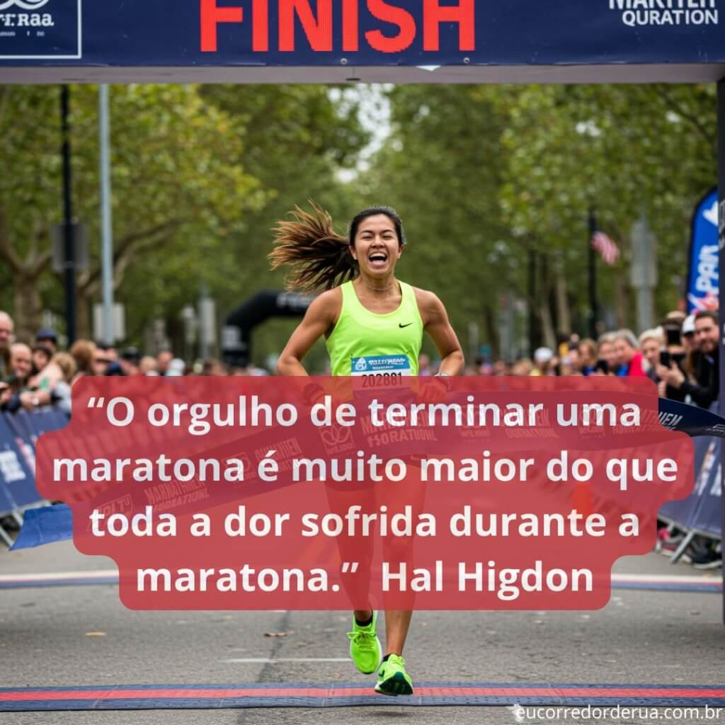 frase sobre o orgulho de completar uma maratona