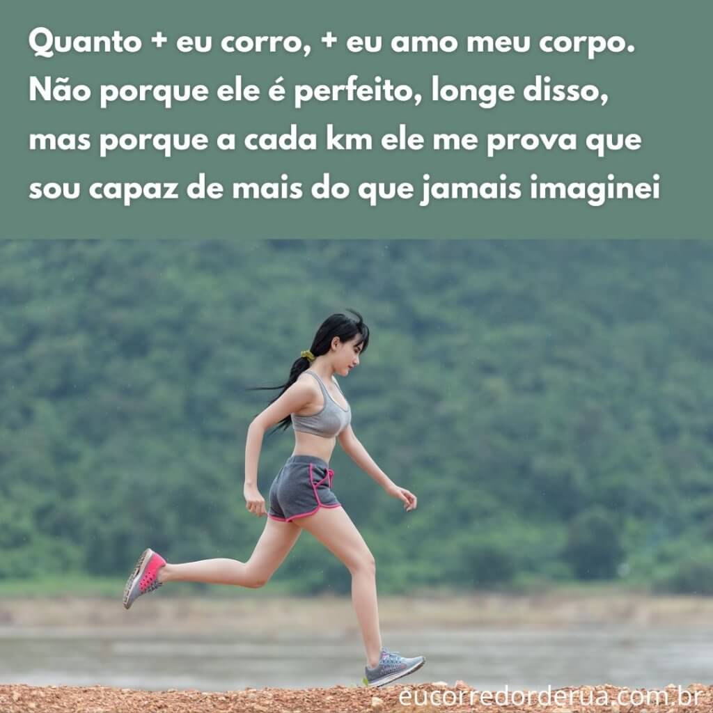 Frase Correr e evoluir para melhorar capacidade do corpo
